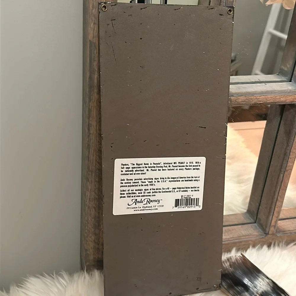 Vintage Mr. Peanut Porcelain (Enamel) Advertising Sign by Ande Rooney™️ - Picture 4 of 14